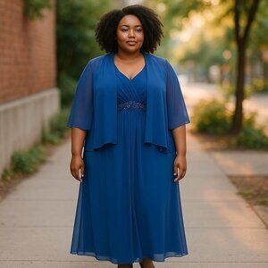 Rue de la Paix 2 piece evening dress with ruffle